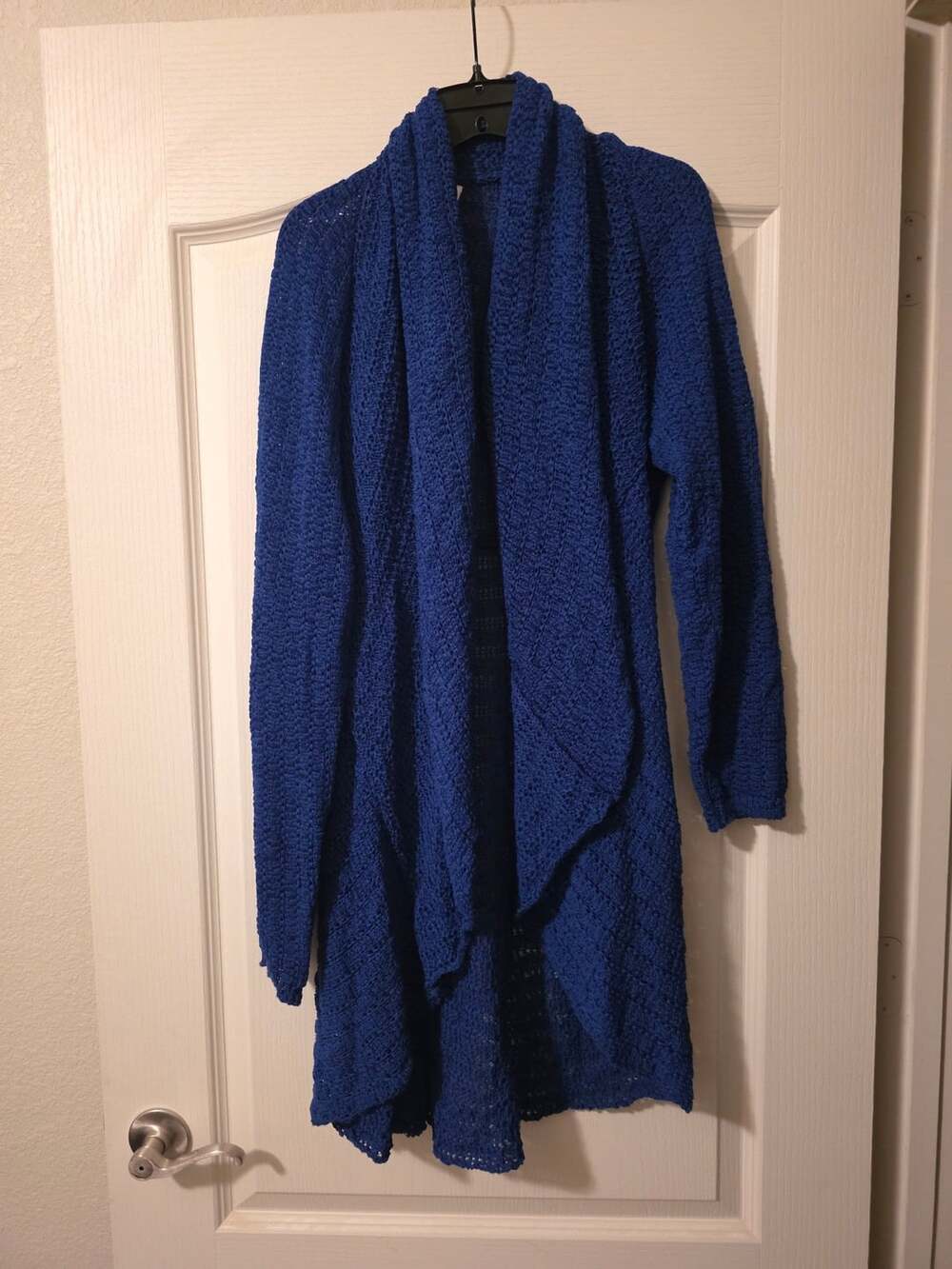 Cato Woman Blue Open Front Drape Heavy Knit Cardigan Duster Size 22/24W